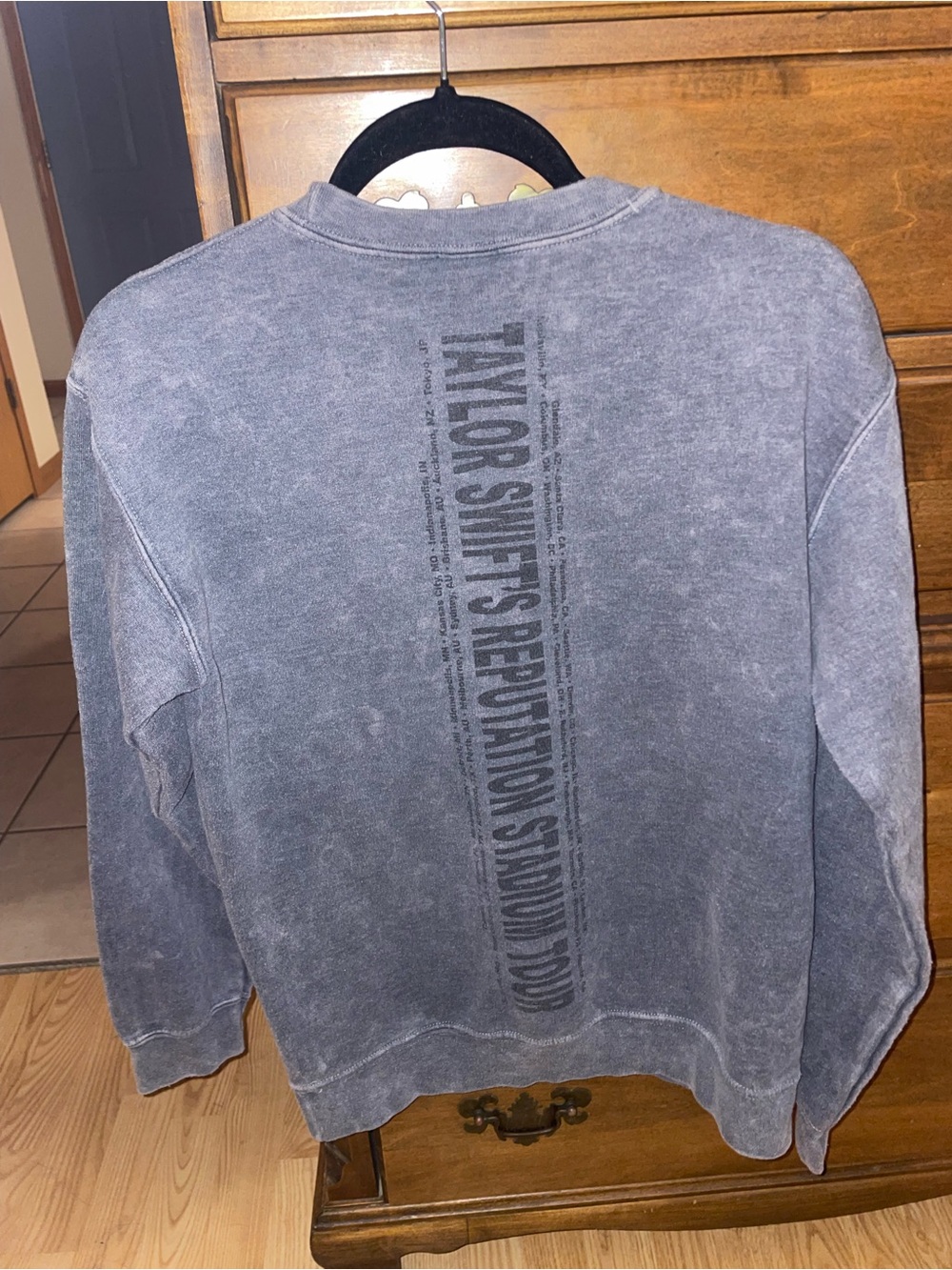 TAYLOR SWIFT Gray Washed 'Reputation' Crewneck Sweater - Picture 3 of 3
